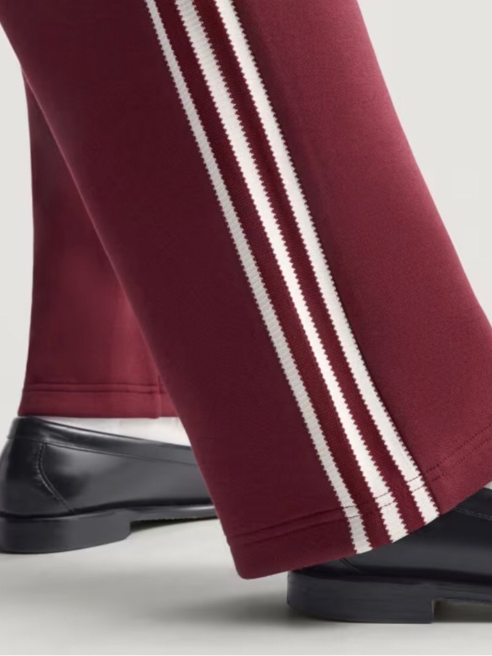 Adidas Men's Premium Shadow Red Track Pants with Cream Side Stripes Size Large - Picture 3 of 9
